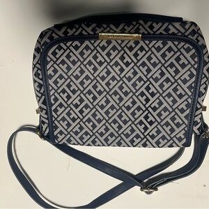 Stylish Navy and Gray Patterned Women's Bag